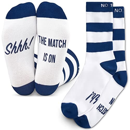 Image of Football Fan Lounge Socks - Great Gift For Football Fans - 'Shhh! The Match Is On' (Navy/White)