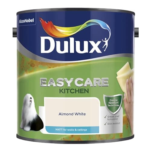 Image of Almond White Dulux Easycare Kitchen Matt Emulsion Paint 2.5L – Grease & Stain Resistant, Washable Matt Finish, Durable Interior Paint for Kitchen Walls & Ceilings