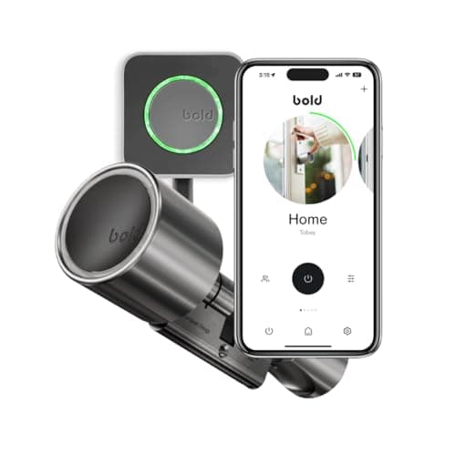 Image of Bold - Elite Smart Lock Cylinder SX33 with Bold Connect - Silver - Intelligent Door Lock without Key - Bluetooth & WiFi - Easy Installation - App Control