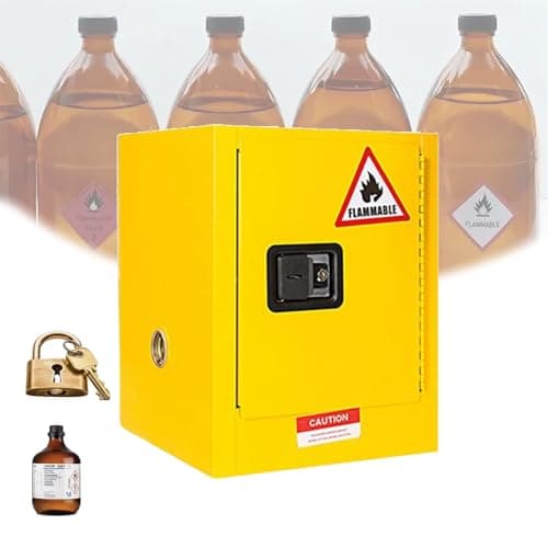 Image of Hazardous Storage Cabinets, Chemical Safety Cabinet for Flammable Liquids & Chemicals, Fire Resistant Cabinet with Adjustable Shelves, Industrial, Laboratory Grade(Red,22 Gallon)