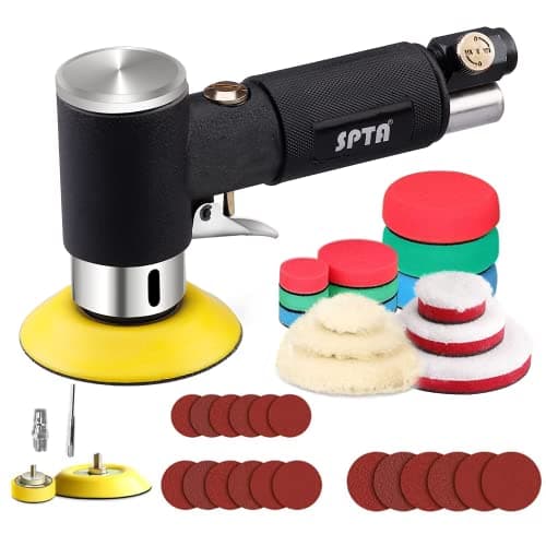 Image of SPTA Air Sander Polisher, 25mm/50mm/80mm Random Orbit Sander Polisher Sets with Polishing Pads & Buffing Pads for Car Detailing Polishing