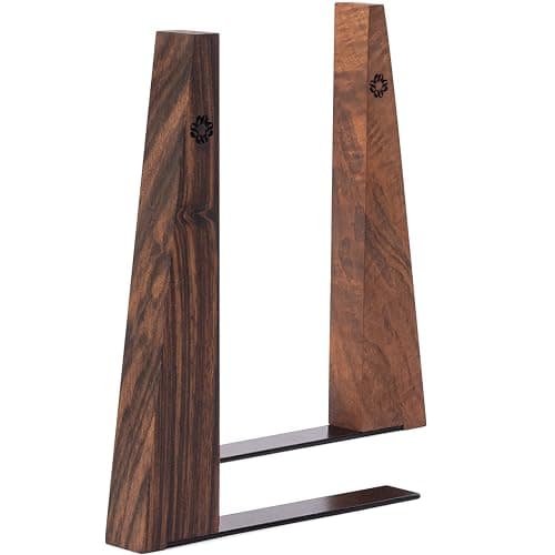 Image of TILISMA book Ends for Shelves - Handmade Wooden bookends with Metal Base, Walnut Tree - Sturdy Holders for Heavy Books - Fancy Modern Decorative Accessories