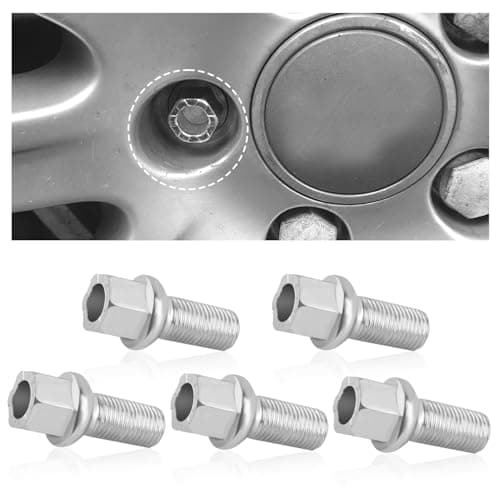 Image of 5PCS M14x1.5 Wheel Studs OEM#WHT001812,Alloy Steel 27mm Shank Length Lug Bolts Compatible with Audi Seat Skoda VW,Professional Ball Seat Wheel Bolts Replace Lug Studs Car Accessories