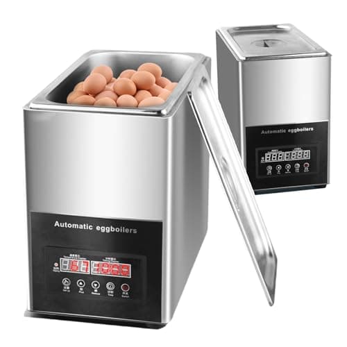Image of forplubossmmp Electric Egg Cooker & Egg Boiler Steamer 800W with Water Drain Outlet | Stainless Steel Automatic Egg Poacher Machine | Professional Hot Spring Egg Machine for Restaurants, 30~90°C