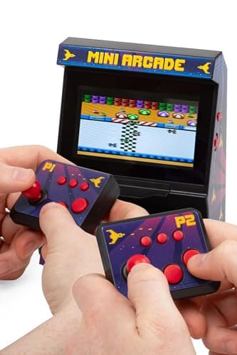 Image of Mini Arcade Machine, handheld console, Plug and Play TV Games, 2 Player, 300 In-Built Games, 8-Bit Retro Arcade Games, 4.3” Full Colour Screen, 2 x Wireless Joysticks, for Men and Women - Thumbs Up!