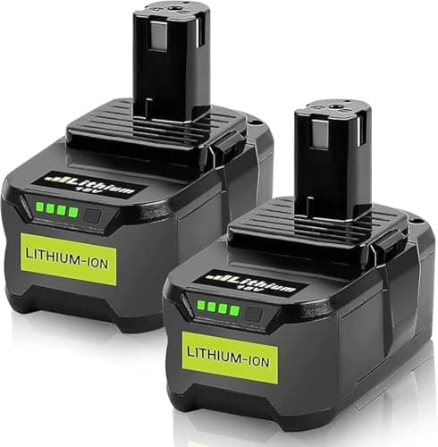Image of 2 × 18V 5000mAh Battery Replacement for Ryobi 18V Battery One+ Compatible with Ryobi P108 P102 P103 P104 P105 P106 P107 RB18L50 RB18L25 RB18L40