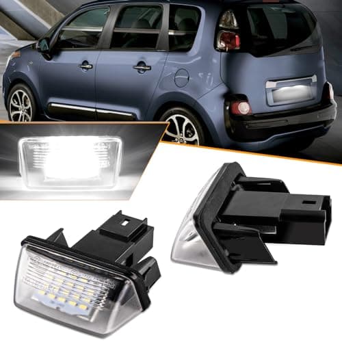 Image of OZ-LAMPE Number Plate Lights for Citroen C3 C4 C5 II BERLINGO SAXO '00~ XSARA, License Number Plate Lights for Peugeot 206 207 407 406 306 307 308 5008 Partner M59/B9/M49, 2pcs