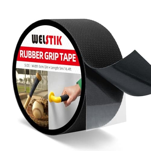 Image of WELSTIK Black Rubber Grip Tape 5CM x 5M Ultra Strong Waterproof Anti Slip tape with Textured Adhesive for DIY Tools & Gadgets, Customizable for Enhanced Comfort & Safety