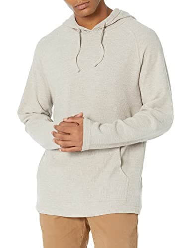Image of Amazon Essentials Men's Long-Sleeve Slub Thermal Pullover Hoodie (Previously Goodthreads), Oatmeal Heather, L