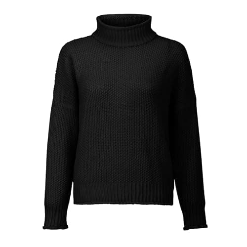 Image of Cocila Women's Knitted Sweater Clothing Thick Thread High Neck Pullover Women Sweatpants and Sweatshirt (Black, XXXXXL) Woman Hoodies Ladies Zipped Hoodie Womens Cardigan Plus Size for Zip Up