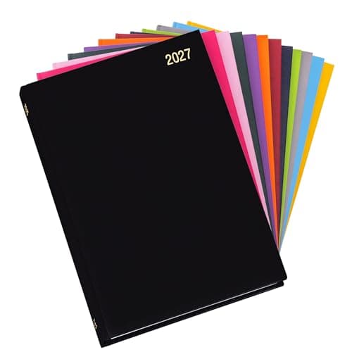 Image of evelay 2027 Diary A4 Week to View - Hardback Planner Organiser Journal with Ribbon Marker - Ideal for Work, School & Personal Planning (A4, Black)