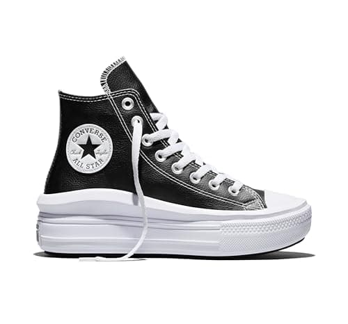 Image of CONVERSE A04294C Chuck Taylor All Star Move Platform FOUNDATIONAL Leather Women Black/White/White UK 4.5