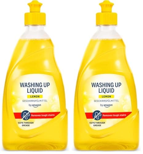 Image of byAmazon Washing Up Liquid, Lemon 500ml (Pack of 2)