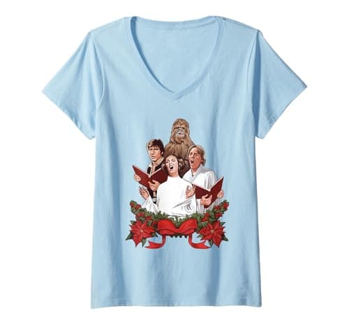 Image of Star Wars Christmas Jedi Carols V-Neck T-Shirt