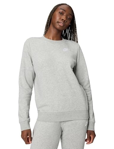 Image of NIKE Women's Club Std Blouse, Dk Grey Heather/White, S UK