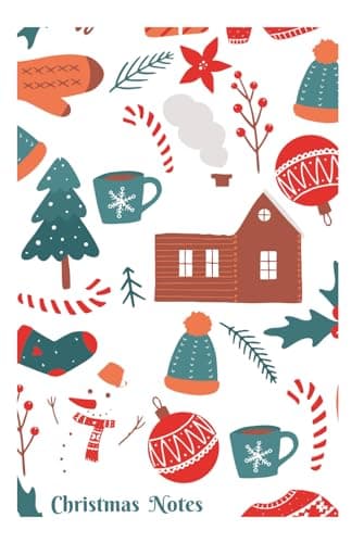 Image of Christmas Notes. Original Design From England. HARDBACK. Notebook. Original.6 x 9 Inch. Christmas Gift. Notebook. 120 lines. College.