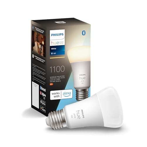 Image of Philips Hue White E27 lamp Single Pack 1x1055lm; dimmable; Warm White Light; controllable via app; Compatible with Amazon Alexa (Echo; Echo Dot)
