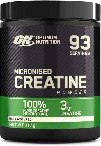 Image of Optimum Nutrition Micronised Creatine Powder, 100% Pure Creatine Monohydrate Powder for Performance and Muscle Power, Unflavoured Shake, 93 Servings, 317 g