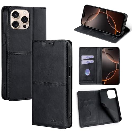 Image of Jiajihua Phone Case Compatible with Huawei P40 Pro Plus / P40 Pro Plus Kickstand Flip Wallet Card Slot Magnetic Closure Black