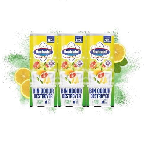 Image of 3 x Bin Freshener Odour Destroyer Kitchen Food Bin Citrus Fresh 350g