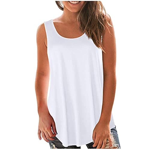Image of HAOLEI Womens Sleeveless Cami Vest Tank Tops UK Slim Fit Lightweight Letter Print Hollow Out Athletic Sexy Crochet Ladies Slim-Fit Camisole Tank Vest Top Size 8-16 White XXL