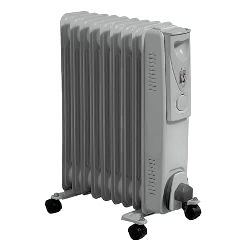 Image of Daewoo Oil Filled 2000W Portable Radiator with Thermostat and Temperature Control - Ideal for Home, Garage or Office Use - White