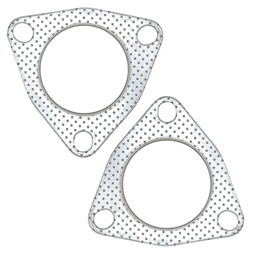 Image of YGQ Exhaust Gasket 3-Bolt Muffler Flange Header High Temperature w/Fire Ring Replacement 2 Pcs (2.5 Inch)