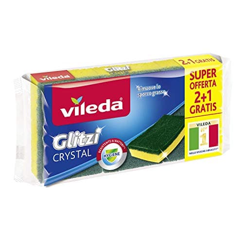 Image of Vileda Glitzi Crystal Kitchen Sponge, Pack of 2 pieces + 1 sponge