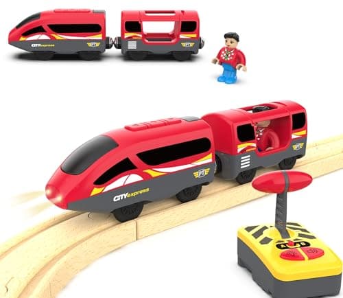 Image of Track Accessories Remote Control Train, Battery Operated Locomotive Trains Toy for Toddlers Train Set, Powerful Engine Train Vehicle Fits All Major Brands Railway System