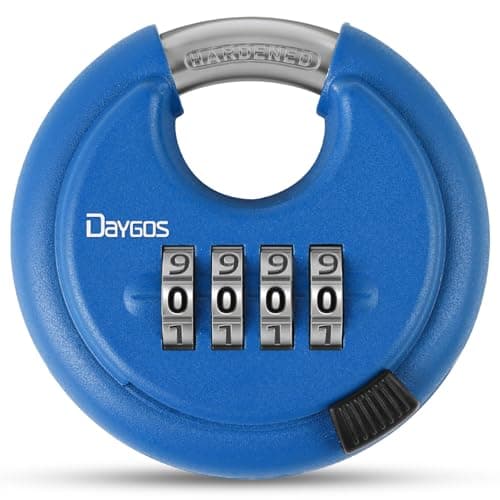 Image of DAYGOS Heavy Duty Combination Padlock - Outdoor Stainless Steel Disc Combination Lock, Weatherproof Lock for Gate, Shed, Garage, Locker(Blue, 1pcs)