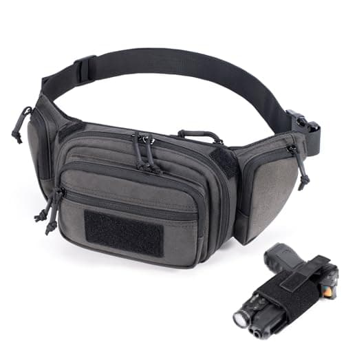 Image of CLTAC CCW Tactical Fanny Pack for Concealed Carry, 500D Nylon Low Profile EDC Waist Bag with Pistol Holster & YKK Zippers, Everyday Carry Hip Pack (Dark Grey)