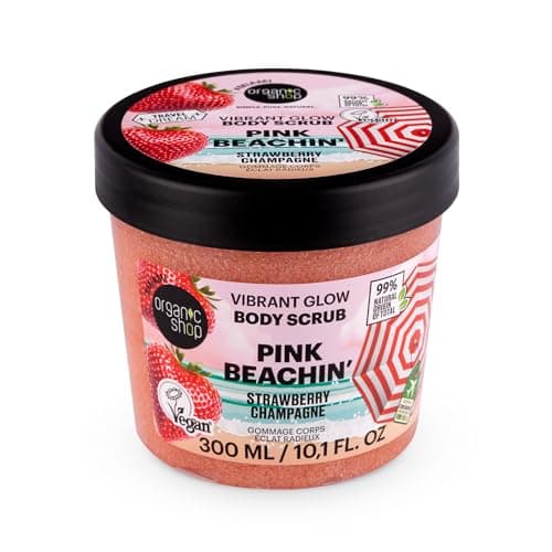 Image of Organic Shop Pink Beachin´ Vibrant Glow Body Scrub. Strawberry Champagne, 300ml