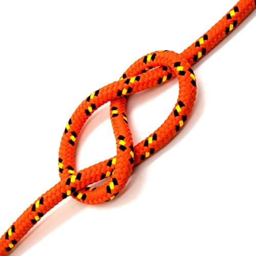 Image of Orange & Black Polypropylene Rope, Solid Braided Poly Rope Cord Twine for Boat Yacht Dock Line Camping Washing Line (12 mm x 10 metres / 32.8 ft)