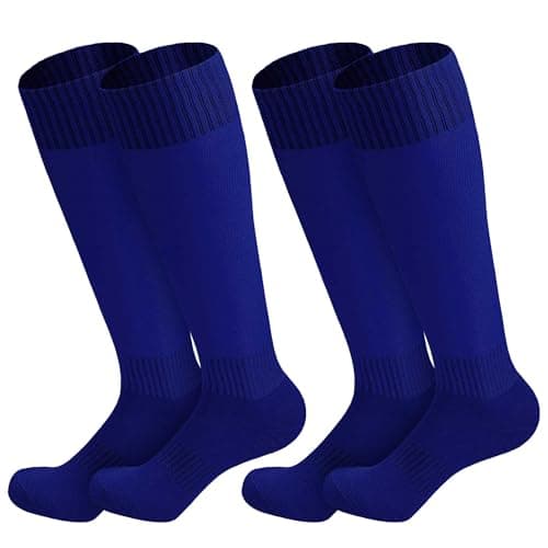 Image of Cooraby 2 Pairs Kids Football Socks Children Sports Football Socks Breathable Sports Training Accessories Socks