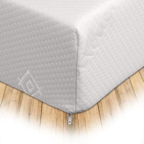 Image of Starlight Beds Small Single Foam Mattress. 15cm Deep Firm Memory Foam Small Single Mattress with White Removable Cover, Medium-Firm. 2ft6 x 6ft3 (75cm x 190cm x 15cm)