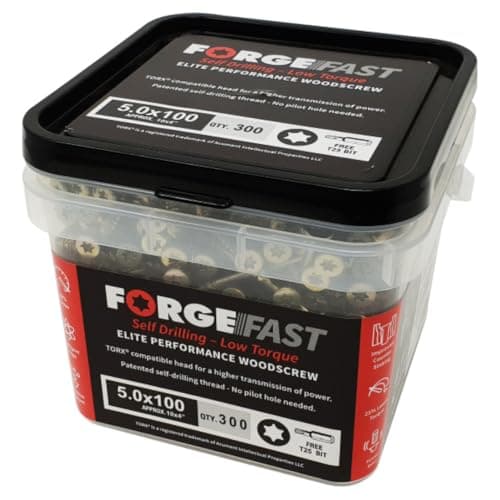Image of Elite Low Torque Torx Head Wood Screws, ForgeFast, Tubs Ranging from 3.5mm - 5mm, With Free Bit Included (5x60-500pcs)