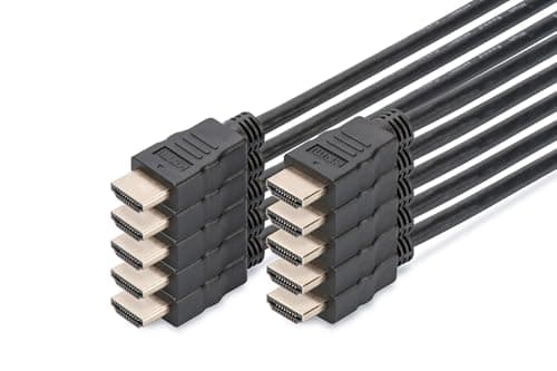 Image of DIGITUS HDMI Cable - HDMI 2.0-2m - 10-pack - with Ethernet channel - UHD 4K 60Hz - compatible with TV, projector, monitor - gold-plated contacts - black