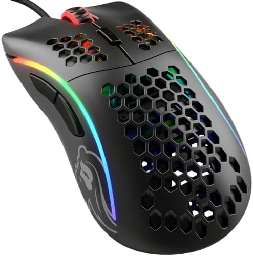 Image of GLORIOUS Gaming Model D Wired Gaming Mouse - 68g Superlight Honeycomb Design, RGB, Ergonomic, Pixart 3360 Sensor, Omron Switches, PTFE Feet, 6 Buttons - Matte Black