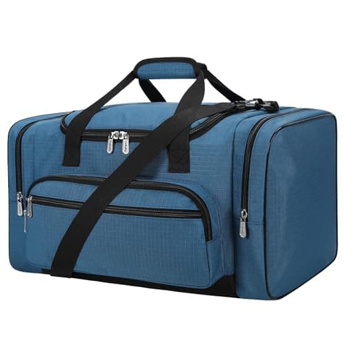Image of ZZY Gym Duffle Bag, 40L Sports Holdall with Shoulder Strap, Water Resistant Travel Weekender Bag for Men and Women(Royal Blue)