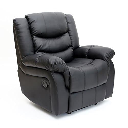 Image of More4Homes SEATTLE BONDED LEATHER RECLINER ARMCHAIR SOFA HOME LOUNGE CHAIR RECLINING GAMING (Black)
