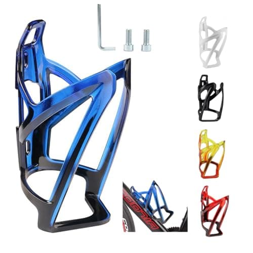 Image of Garegce Bike Water Bottle Cage, 1PCS Mountain Bicycle Water Bottle Holder with Screws，Universal Durable Non-Slip Cycling Drink Bottles Holder for Road Bike Kids Bikes Accessories-Blue Black