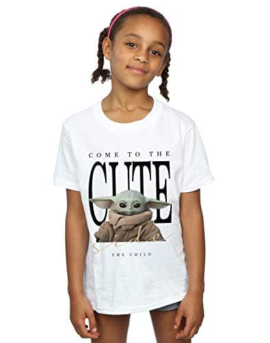 Image of Star Wars Girls The Mandalorian The Cute Side T-Shirt White 12-13 Years