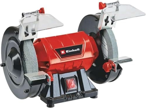 Image of Einhell Grinding Wheel 150W, for Small and Large Repairs, Shape Corrections and polishing, Sold with roughing Wheel and fine Grinding Wheel K36/K60 TC-BG 150