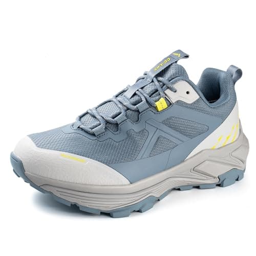 Image of CC-Los Women's Waterproof Hiking Shoes | Supportive Cushion Sole | Stable Outdoor Walking Shoes | All-Day Comfort Blue Size 5
