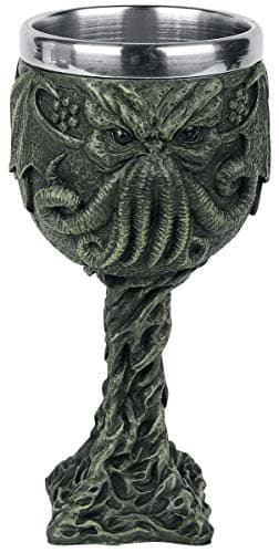 Image of Nemesis Now Cthulhu's Thirst Goblet 21cm Green, Resin w/stainless steel insert