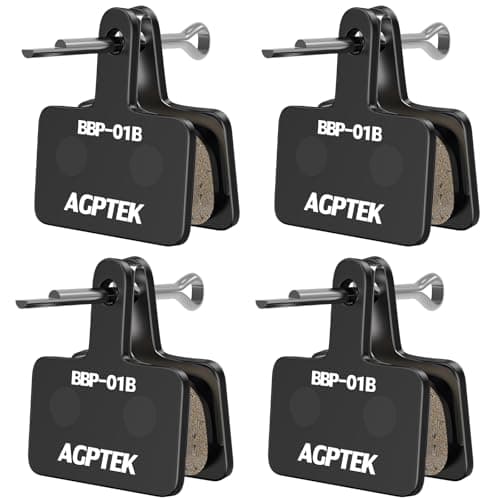 Image of AGPTEK Bike Brake Pads, Resin Disc Brake Pads for Bicycle, Road Bike, Hybrid Bike, City Bike