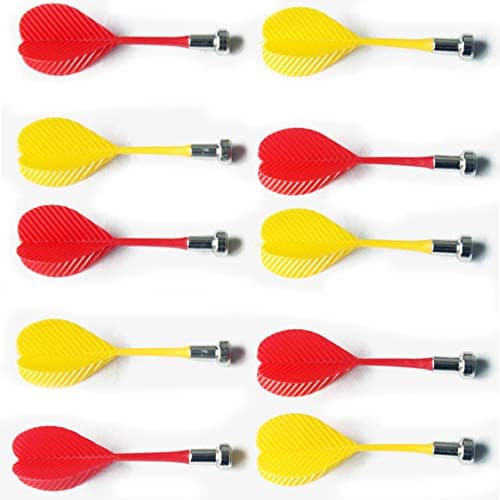 Image of Bibetter Magnetic Darts for Magnet Dartboard Dart Board 12 Pcs, Replacements Durable Safety Plastic Darts for Magnet Dartboard(Red*6 and Yellow*6)