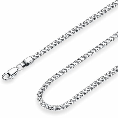 Image of QUADRI - 925 Silver Chain for Men & Women | Italian Made Franco Link Necklace | Silver Chain Mens & Women | Anti-Tarnish Silver PLUS Finish | 51 cm - 20"