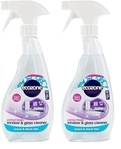 Image of Ecozone Window & Glass Cleaner, Leaves Smear & Streak Free Shine, Clean & Polish with Natural Plant Extracts, Citrus-Floral Scent, for Windows, Doors, Mirrors & Surfaces, Vegan Friendly (500ml Spray)