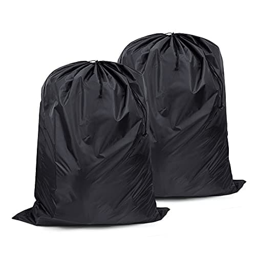 Image of 2Pcs Storage Bag, 94 x 120 cm Extra Large Drawstring Clothes Storage Bag, Foldable Oxford Fabric Waterproof Large Capacity Underbed Organizers for Duvet Pillows Quilt Clothes ShoesToy Storage,Black